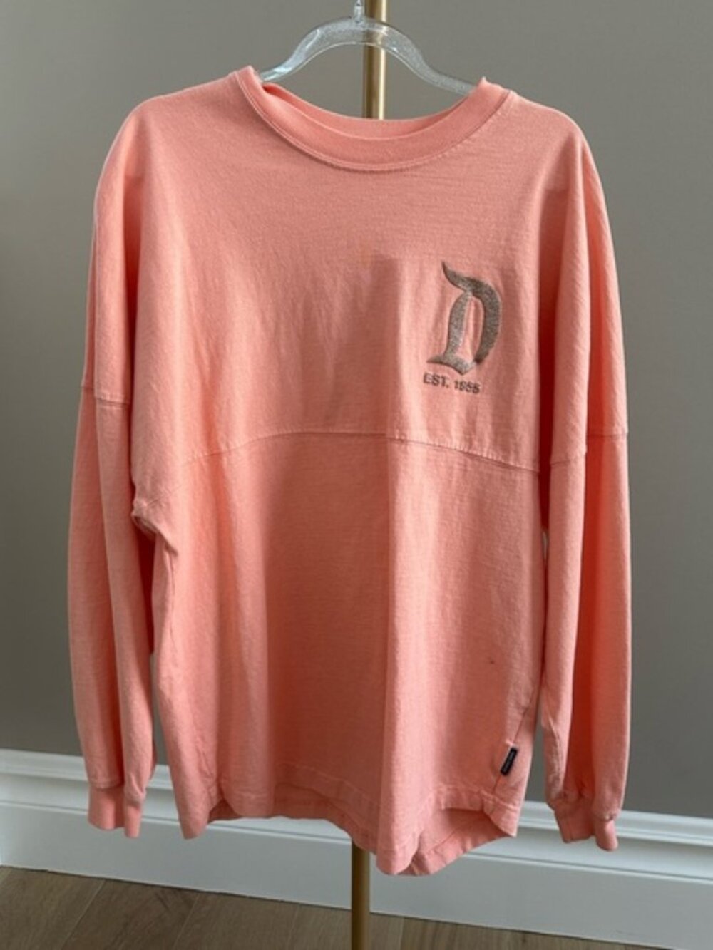 Disneyland Resort Disney Parks Spirit Jersey Peach Gold Glitter XS